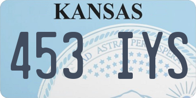 KS license plate 453IYS