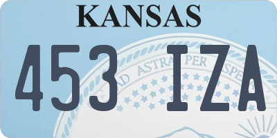 KS license plate 453IZA