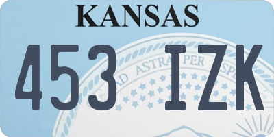 KS license plate 453IZK