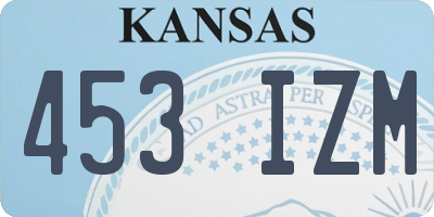 KS license plate 453IZM