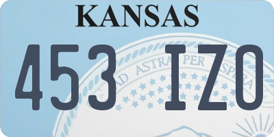 KS license plate 453IZO