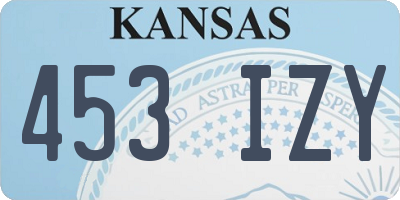 KS license plate 453IZY