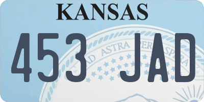 KS license plate 453JAD