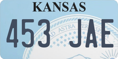 KS license plate 453JAE