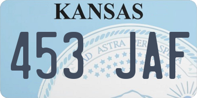 KS license plate 453JAF