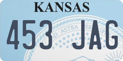 KS license plate 453JAG