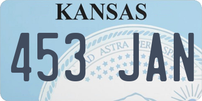 KS license plate 453JAN