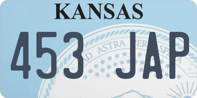 KS license plate 453JAP