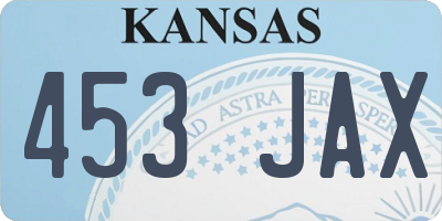 KS license plate 453JAX