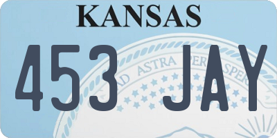 KS license plate 453JAY