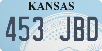 KS license plate 453JBD