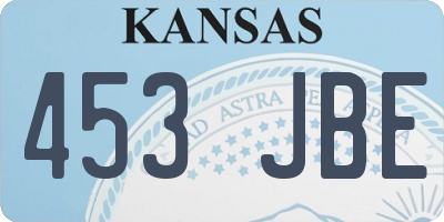 KS license plate 453JBE