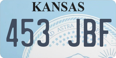 KS license plate 453JBF