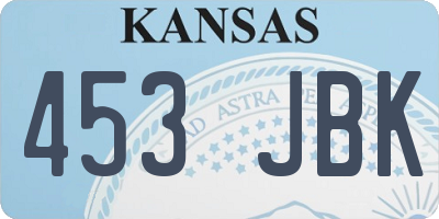 KS license plate 453JBK