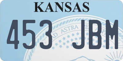 KS license plate 453JBM