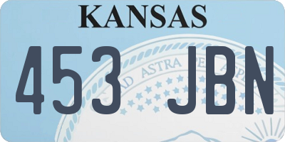 KS license plate 453JBN