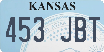 KS license plate 453JBT