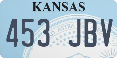 KS license plate 453JBV