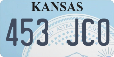 KS license plate 453JCO