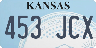 KS license plate 453JCX