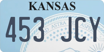 KS license plate 453JCY