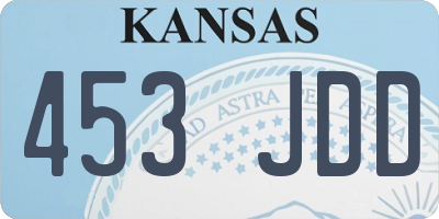 KS license plate 453JDD