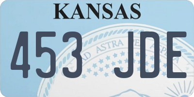 KS license plate 453JDE