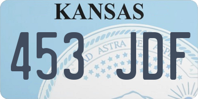 KS license plate 453JDF