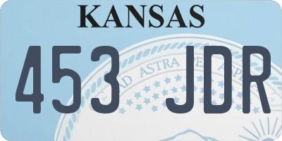 KS license plate 453JDR