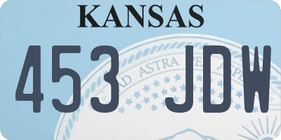 KS license plate 453JDW