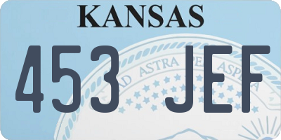 KS license plate 453JEF