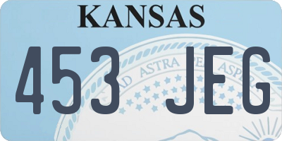 KS license plate 453JEG