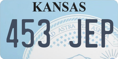 KS license plate 453JEP