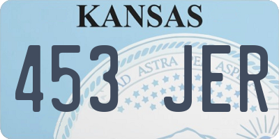 KS license plate 453JER