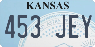KS license plate 453JEY