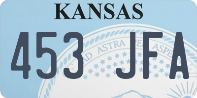 KS license plate 453JFA