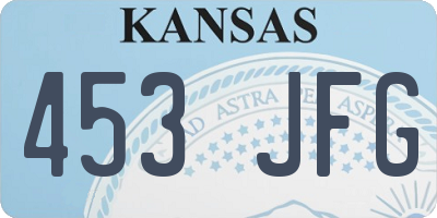 KS license plate 453JFG