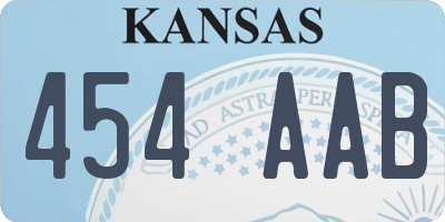 KS license plate 454AAB