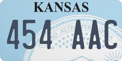 KS license plate 454AAC