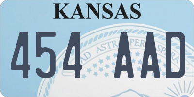 KS license plate 454AAD
