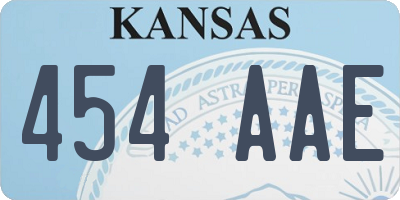 KS license plate 454AAE