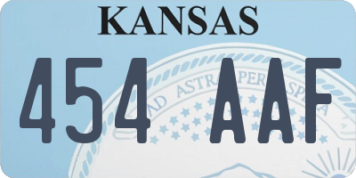KS license plate 454AAF