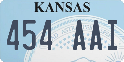 KS license plate 454AAI