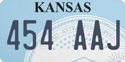 KS license plate 454AAJ