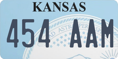 KS license plate 454AAM
