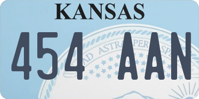 KS license plate 454AAN