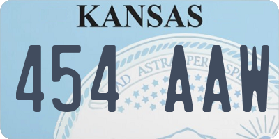 KS license plate 454AAW