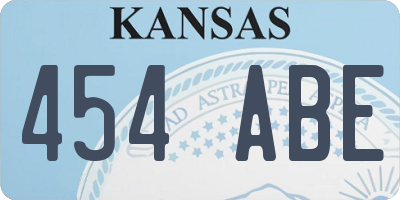 KS license plate 454ABE