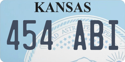 KS license plate 454ABI