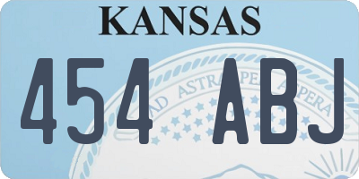 KS license plate 454ABJ